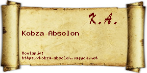 Kobza Absolon névjegykártya